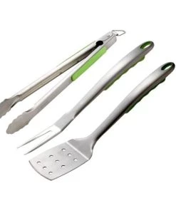 Brandneu 😉 Grillbesteck / Grillwerkzeug Set 3-teilig Tepro Edelstahl / Grün 😀