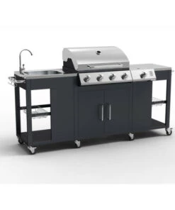 Tepro Verkaufsladen 12 Bester Verkauf 🔥 Tepro Gasgrill-Küche Outdoorküche "Petersburg" Mit Waschbecken Und Seitenkocher, 4 + 1 Brenner 🔔