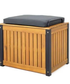 Billig 🌟 Tepro Gartenbank Klein, Akazie, Sitzbank Mit Truhenfunktion Und Auflagen ⌛